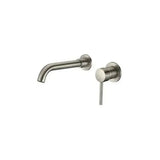 Rubinetto lavabo incasso monocomando in ottone acciaio spazzolato Guadiana di Valaz