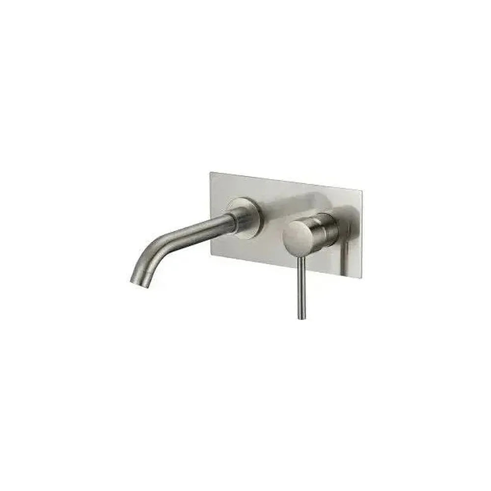 Grifo de lavabo empotrado monomando en latón acero cepillado Jucar de Valaz Valaz