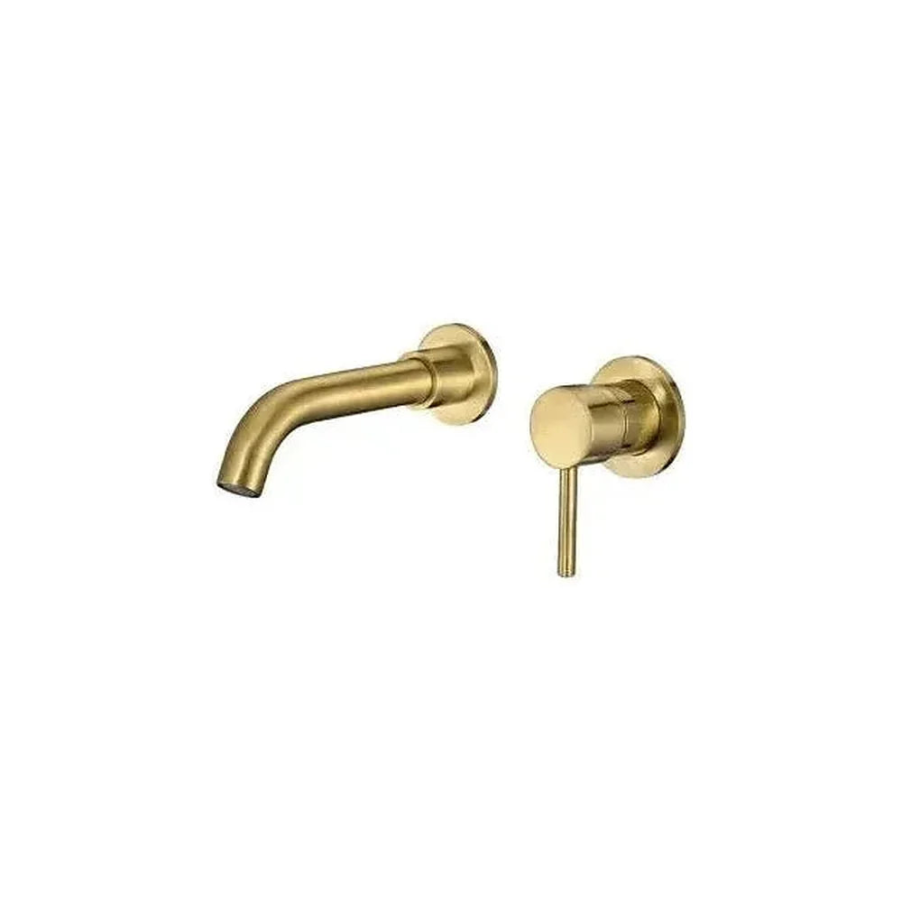 Grifo de lavabo empotrado monomando de 15 cm en latón dorado cepillado Guadiana de Valaz Valaz