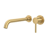 basin faucet recessed round single handle matte gold with PVD protection 26 cm spout Guadiana by Valaz