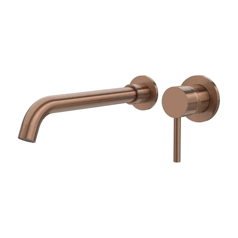 Grifo de lavabo empotrado monomando de 26 cm en oro rosa cepillado Guadiana de Valaz Valaz