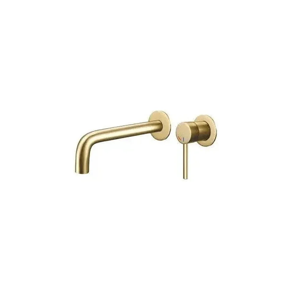 Grifo de lavabo empotrado monomando redondo en dorado cepillado Selva de Valaz Valaz