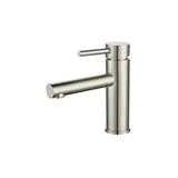 Rubinetto lavabo monocomando con bocca dritta in ottone acciaio spazzolato Palancia di Valaz