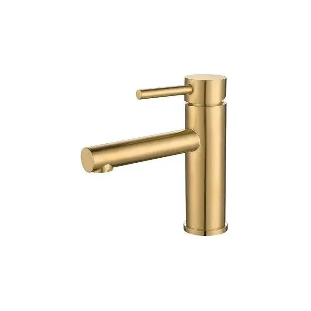 Grifo de lavabo monomando con caño recto en latón dorado cepillado Palancia de Valaz Valaz