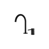 Rubinetto lavabo monocomando con collo di cigno in ottone nero opaco Aragón di Valaz