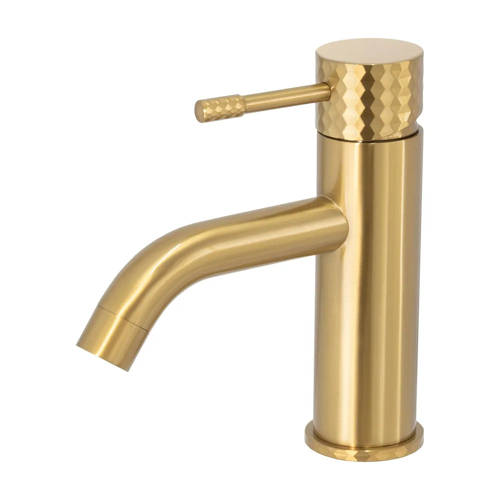 Grifo de lavabo monomando con maneta luxury en dorado cepillado Oda de Valaz Valaz