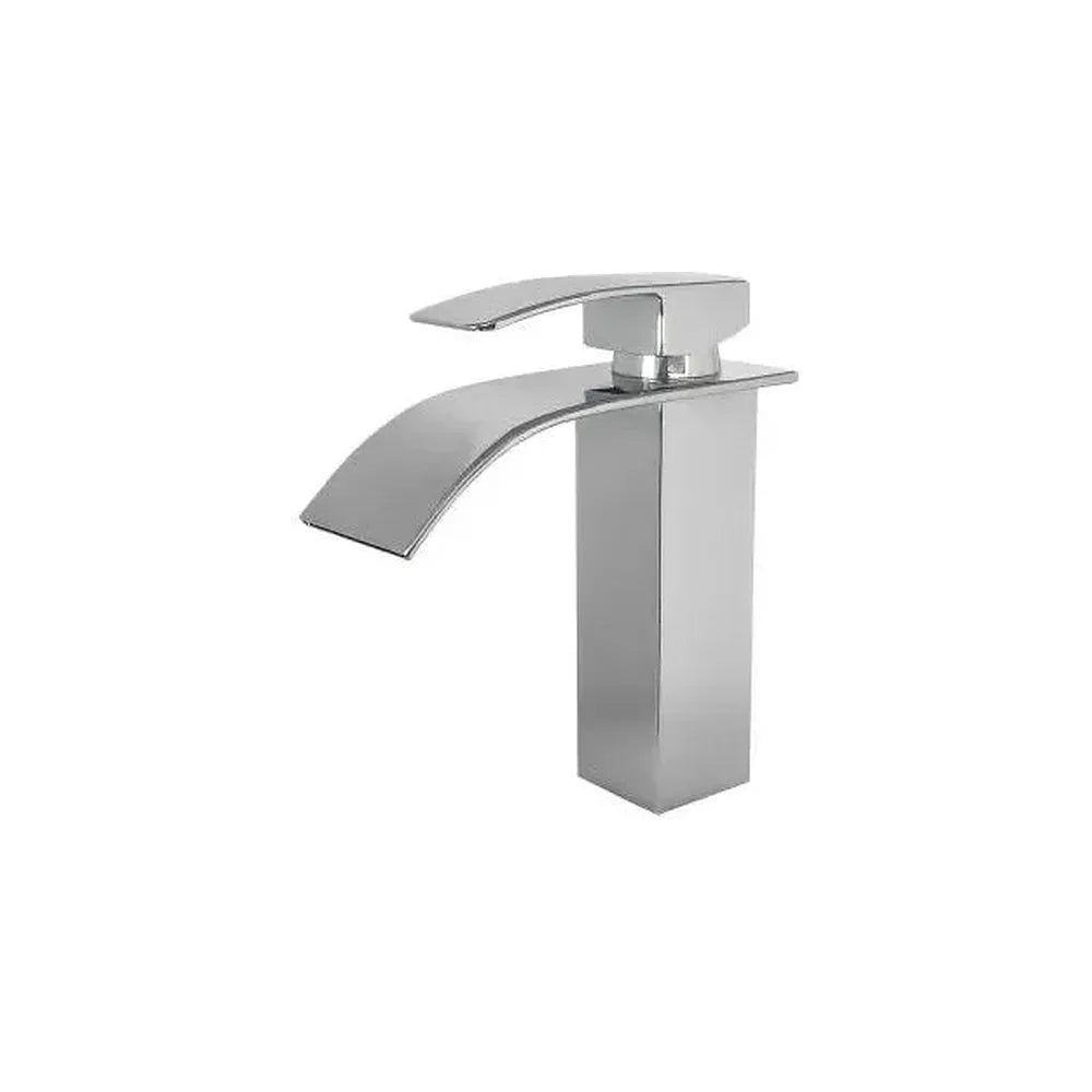Grifo de lavabo monomando con salida en cascada en latón cromado Aljibe de Valaz Valaz