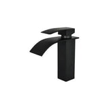 Rubinetto lavabo monocomando con erogazione a cascata in ottone nero opaco Aljibe di Valaz
