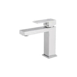 Rubinetto lavabo monocomando quadrato acqua fredda cromato Muga di Valaz
