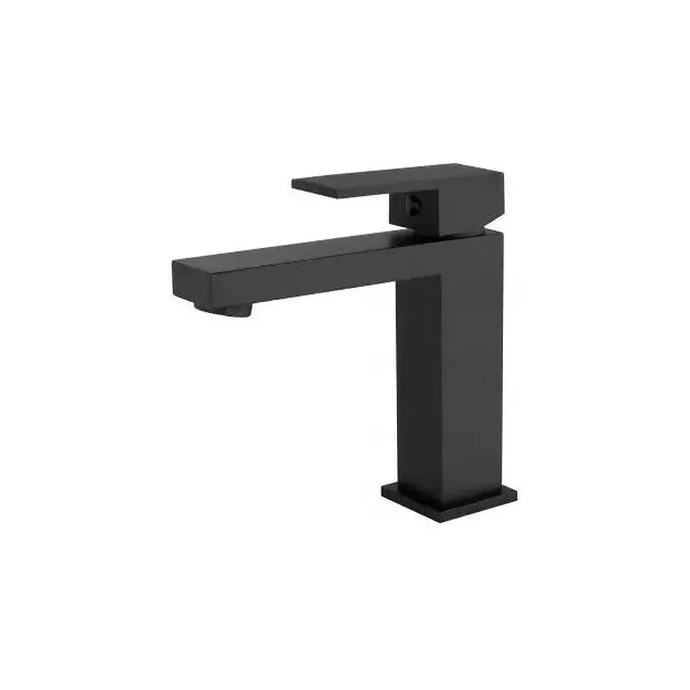 Grifo de lavabo monomando cuadrado de agua fría en negro mate Muga de Valaz Valaz