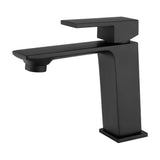 Rubinetto lavabo monocomando quadrato in nero opaco Carrion di Valaz