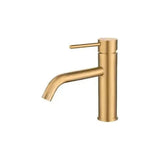 Rubinetto monocomando per lavabo ad acqua fredda rotondo in ottone spazzolato dorato Ason di Valaz