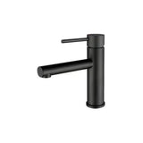 Rubinetto lavabo monocomando acqua fredda con bocca dritta in nero opaco Nansa di Valaz