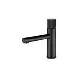 Rubinetto lavabo monocomando a canna dritta rotonda in ottone nero opaco Bidasoa di Valaz