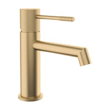 Single-handle bathroom faucet straight spout luxury matte gold lever finish with PVD protection Casares de Valaz by Valaz