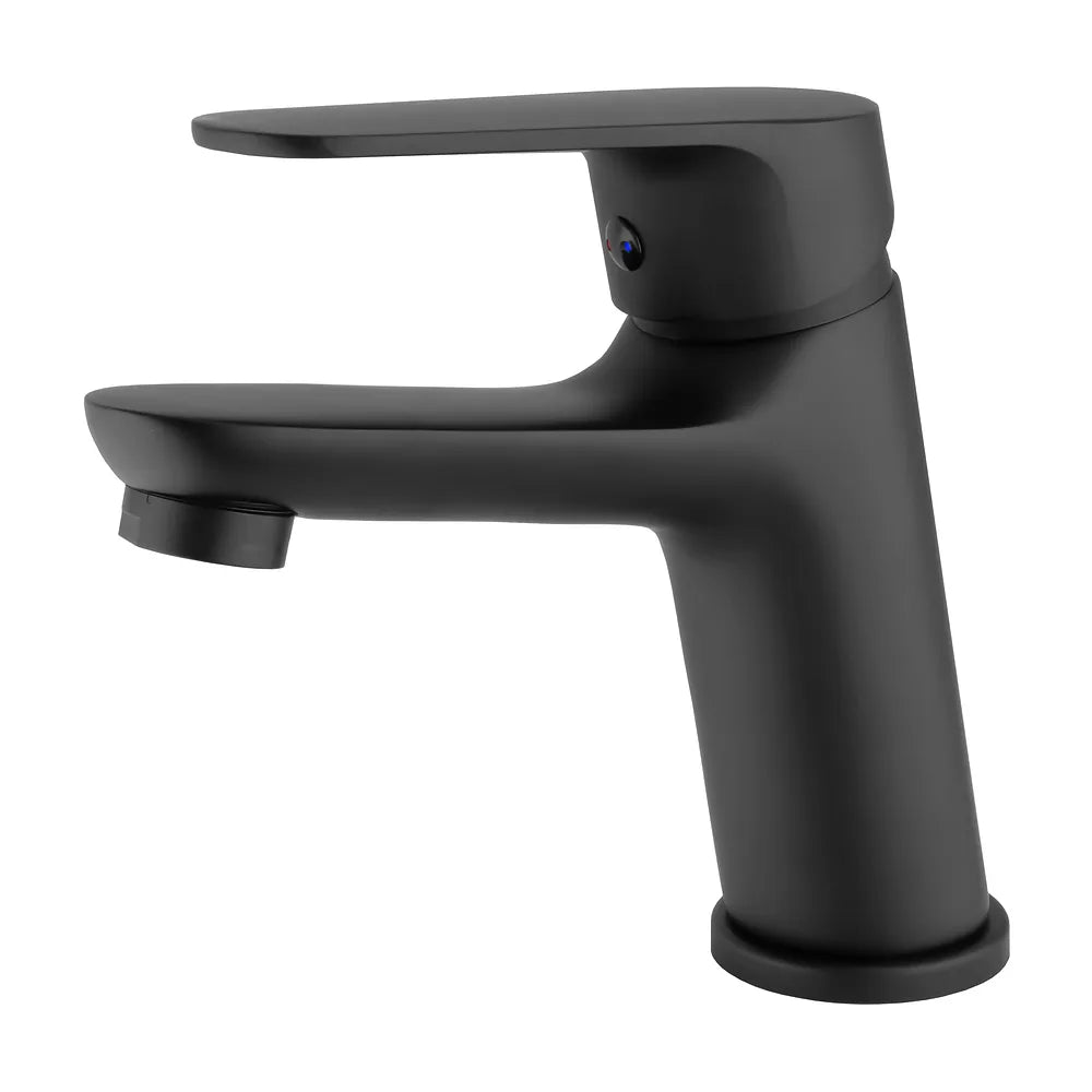 Grifo de lavabo monomando de diseño curvo en negro mate Pisuerga de Valaz Valaz