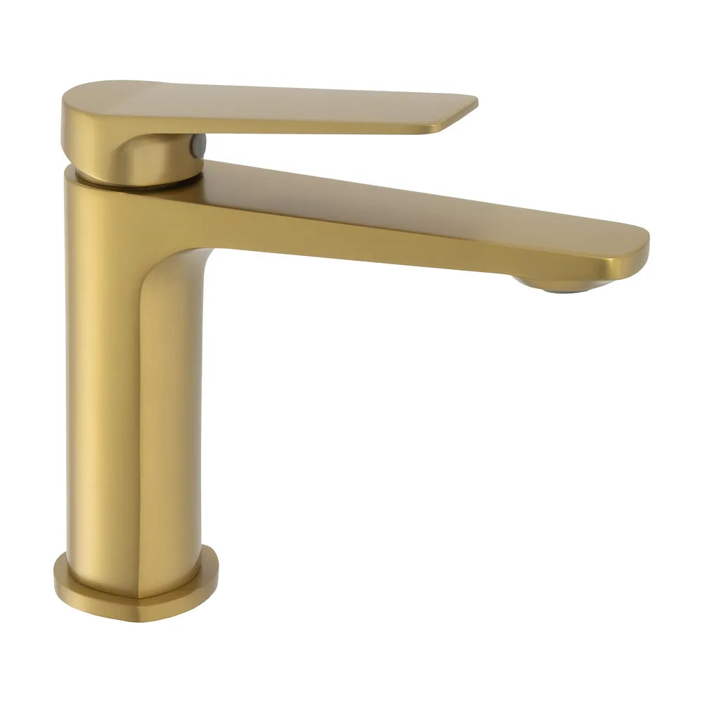 Grifo de lavabo monomando de perfil bajo en oro mate Valdivia de Valaz Valaz