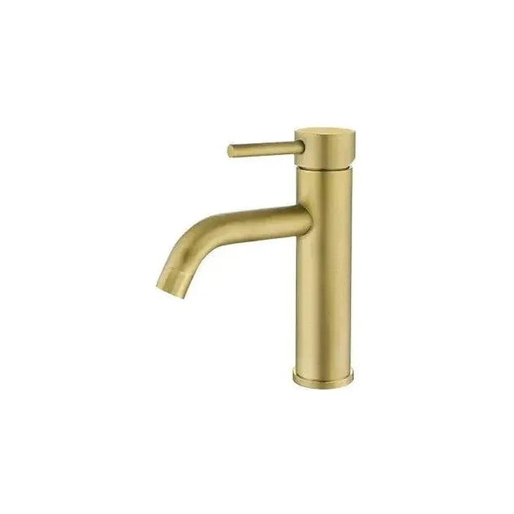 Grifo de lavabo monomando redondo en latón dorado envejecido Jabalón de Valaz Valaz