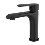 Round matte black single handle basin faucet Turia by Valaz