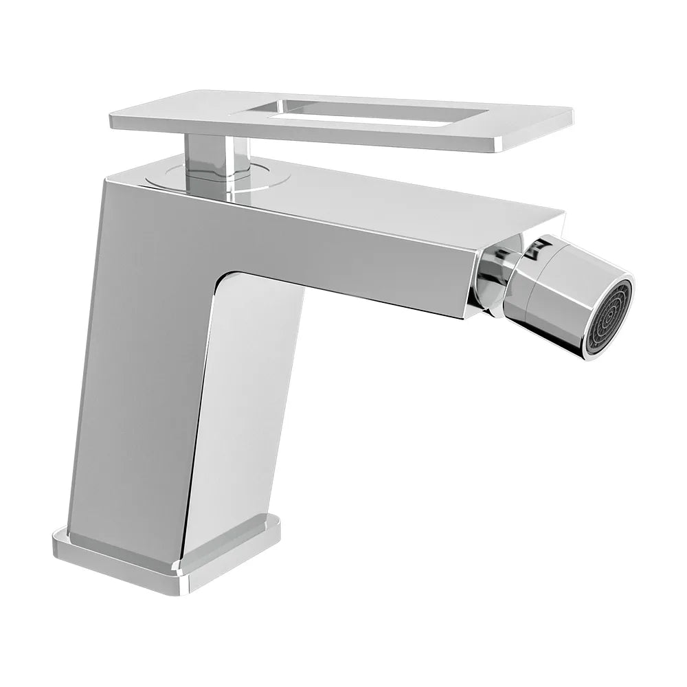 Grifo monomando para bidet cuadrado cromado con maneta hueca Cabrera de Valaz Valaz