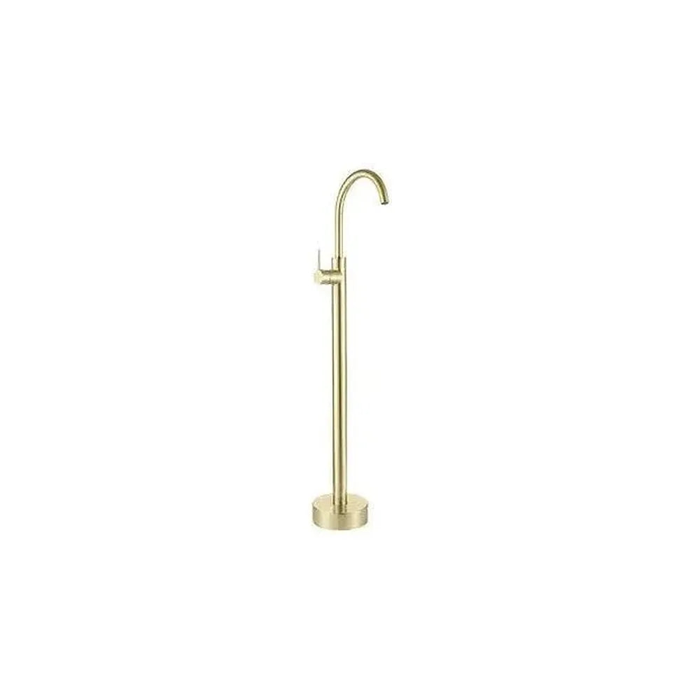 Grifo para bañera exento giratorio con llave monomando en latón dorado cepillado Ebro de Valaz Valaz