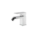 Rubinetto per bidet a formato quadrato in ottone cromato Guadalete di Valaz