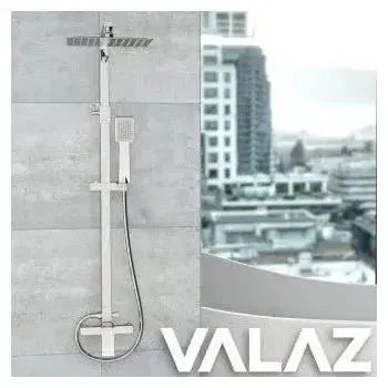 Vista principal de Kit de columna para ducha monomando con estructura cuadrada en cromado Mundo de Valaz