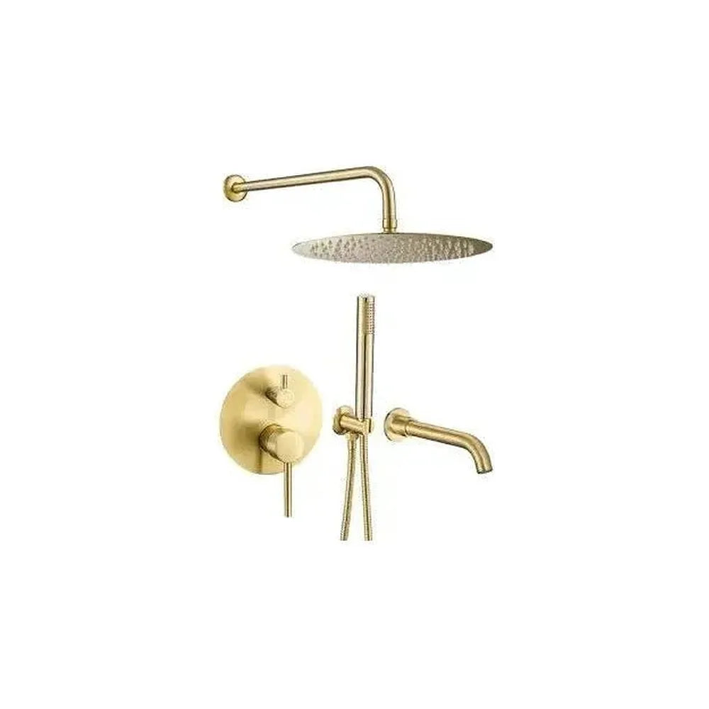 Kit de ducha para bañera empotrado a pared en dorado cepillado Jucar de Valaz Valaz