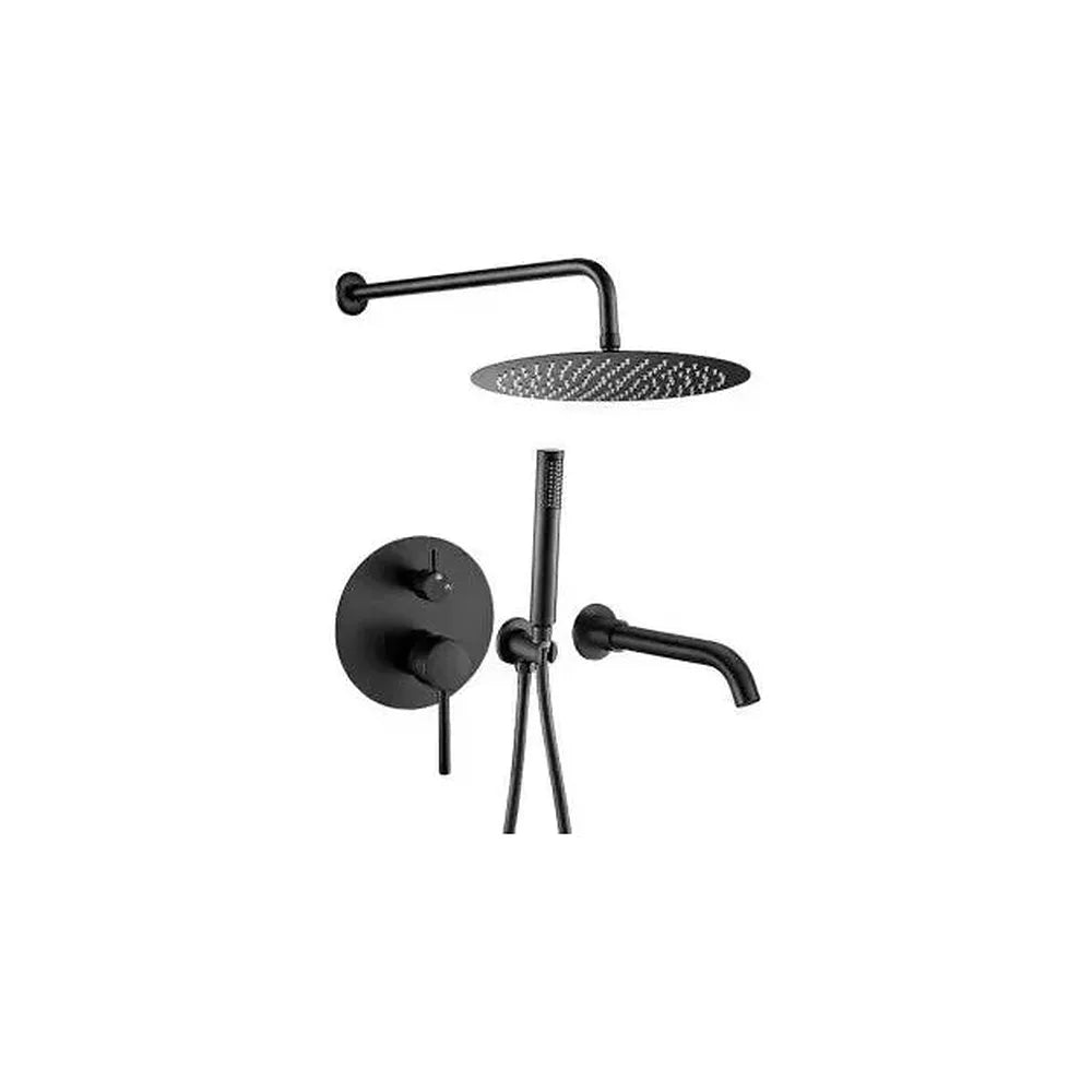 Kit de ducha para bañera empotrado a pared en negro mate Jucar de Valaz Valaz