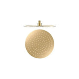 Rociador de ducha redondo de acero inoxidable en dorado cepillado disponible en varias medidas de Valaz