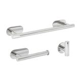 Bathroom accessories with chrome finish and no drill adhesives towel rack 40 cm toilet paper holder and hooks by Valaz