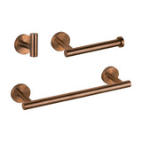 Bathroom accessories in matte rose gold with PVD protection round towel rail 40 cm toilet paper holder hook <Towel Rail 40 cm Toilet Paper Holder Hook> by Valaz