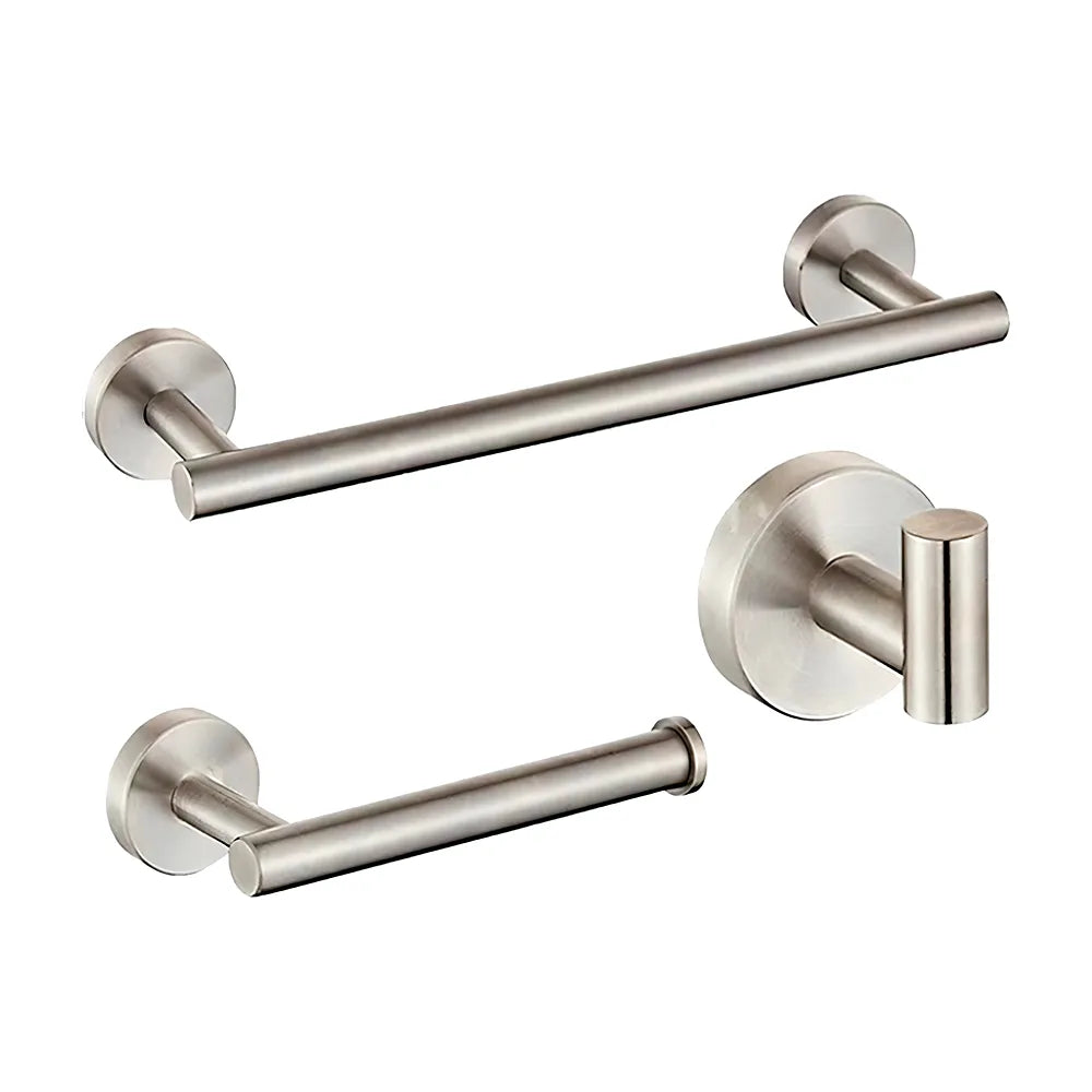 Set de Baño Valaz en Acero Inoxidable SUS304: Toallero, Portarrollos y Perchas Ajustables Valaz