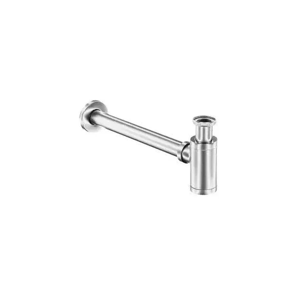 Sifón de lavabo en latón y zamak de 12x36 cm en acero cepillado de Valaz Valaz