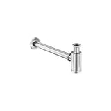 Sifón de lavabo en latón y zamak de 12x36 cm en acero cepillado de Valaz