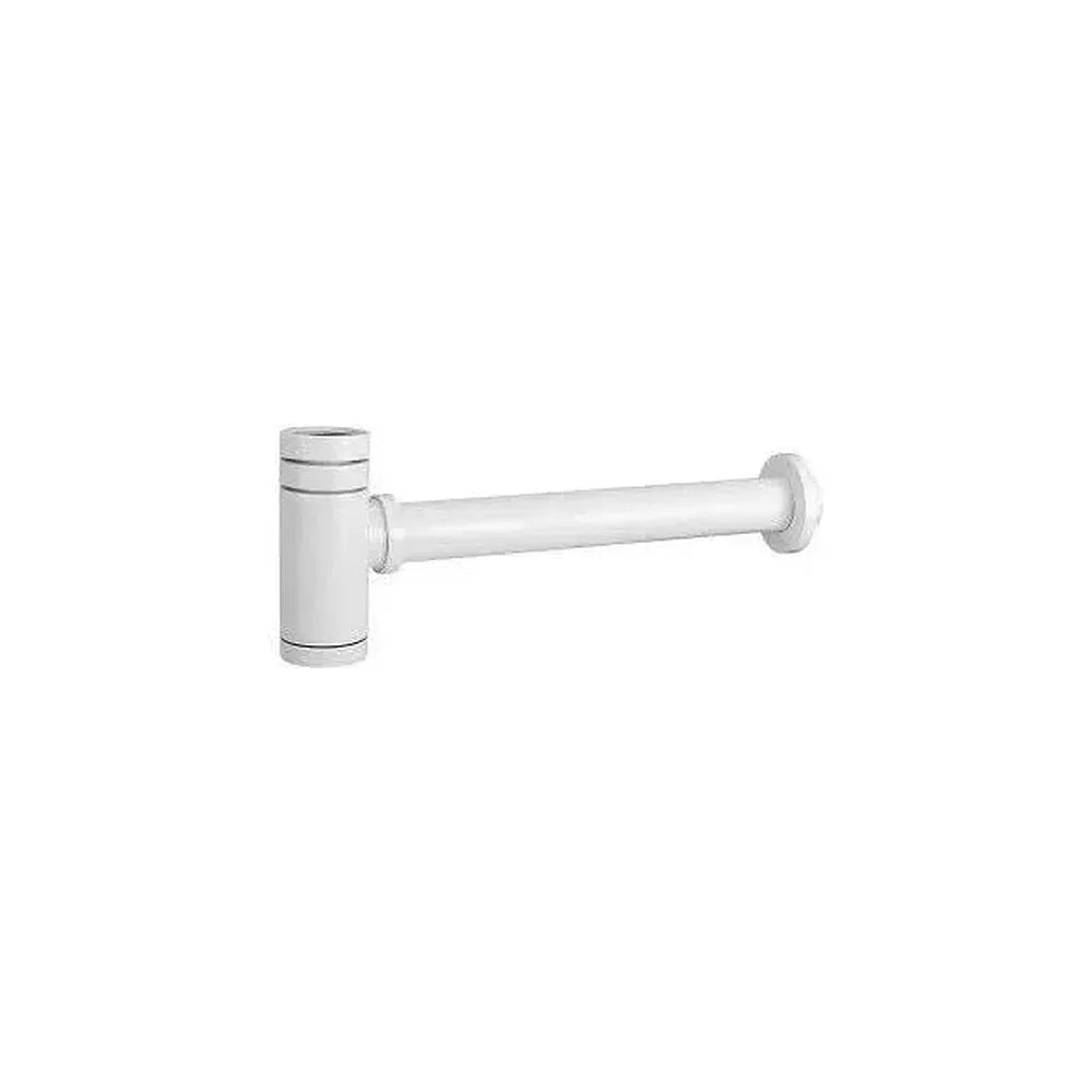 Sifón de lavabo redondo en latón y zamak de 12x36 cm en blanco de Valaz Valaz