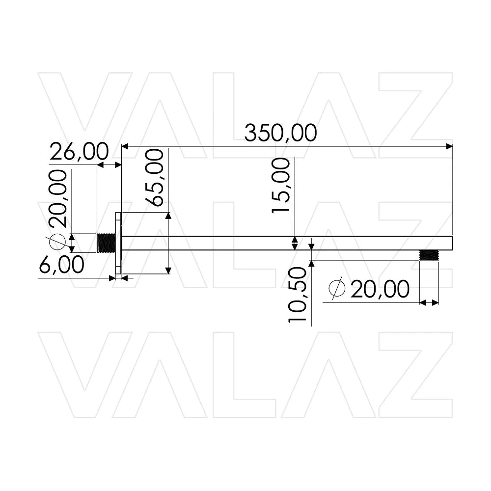 Vista principal de Soporte de pared cuadrado oro mate con protección PVD de Valaz