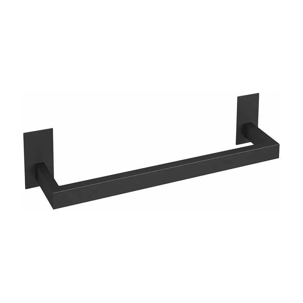 Toallero adhesivo cuadrado 37 cm negro mate para baño de Valaz Valaz