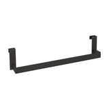 Square design towel rail with matte black metal finish with hanging installation by Valaz