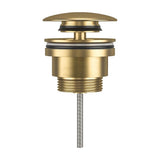 Click clack valve for bathroom sink or bidet round matte gold brass thread 1 1/4 durability 20000 uses <serie> by Valaz
