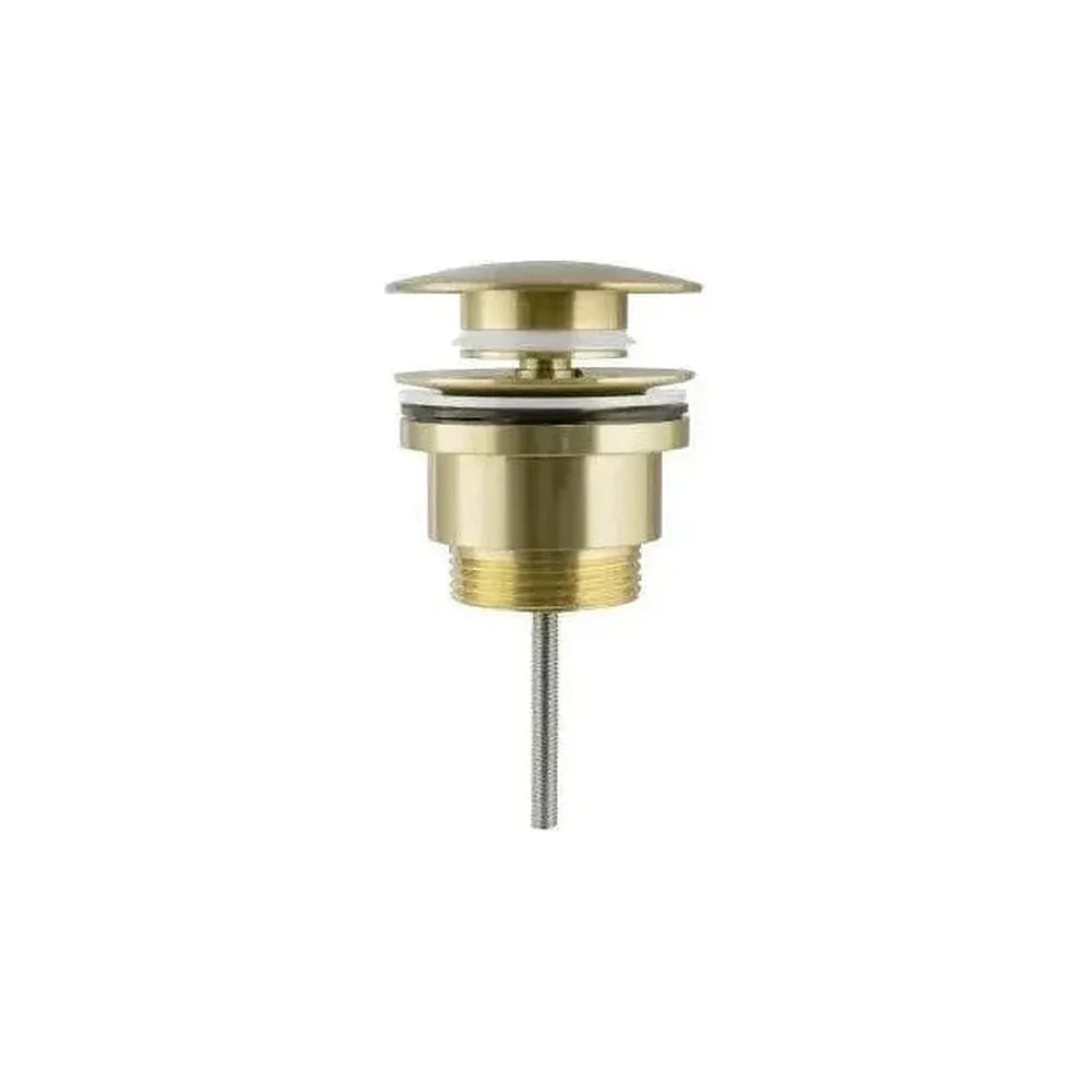 Vista principal de Válvula click clack para lavabo y bidet de latón dorado cepillado de Valaz
