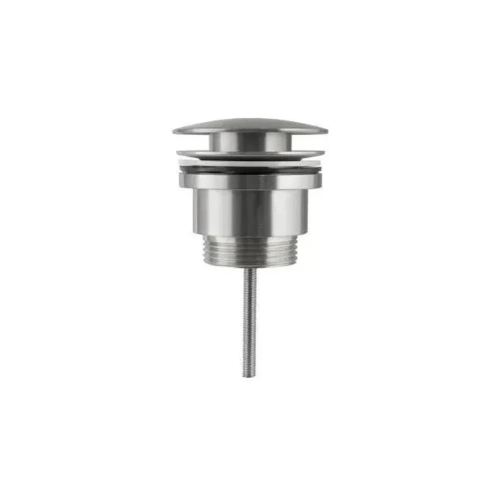 Válvula click clack redonda para lavabo o bidet en latón acero cepillado de Valaz Valaz