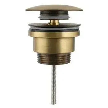Vista principal de Válvula click clack redonda para lavabo o bidet en latón dorado envejecido de Valaz