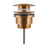 Valve click clack round for sink or bidet in brushed light rose gold <serie> by Valaz