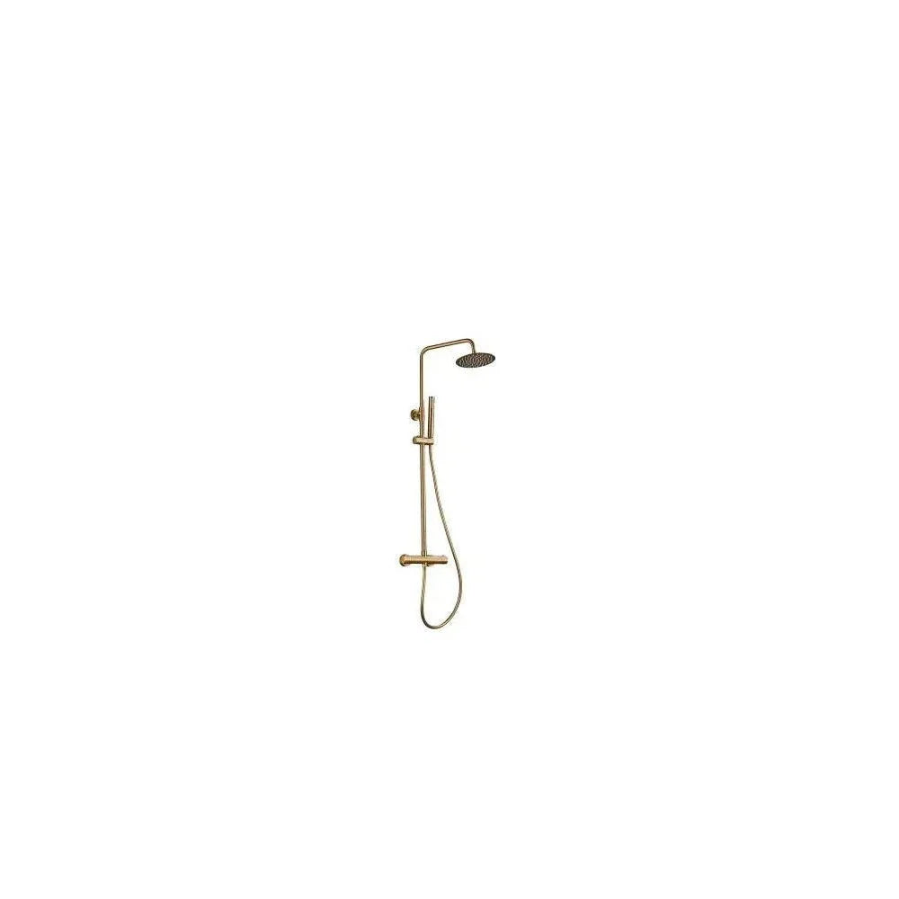 Columna de ducha termostática ajustable con rociador y alcachofa de mano en dorado cepillado Ebro de Valaz - Marca Valaz en MerkiMarket
