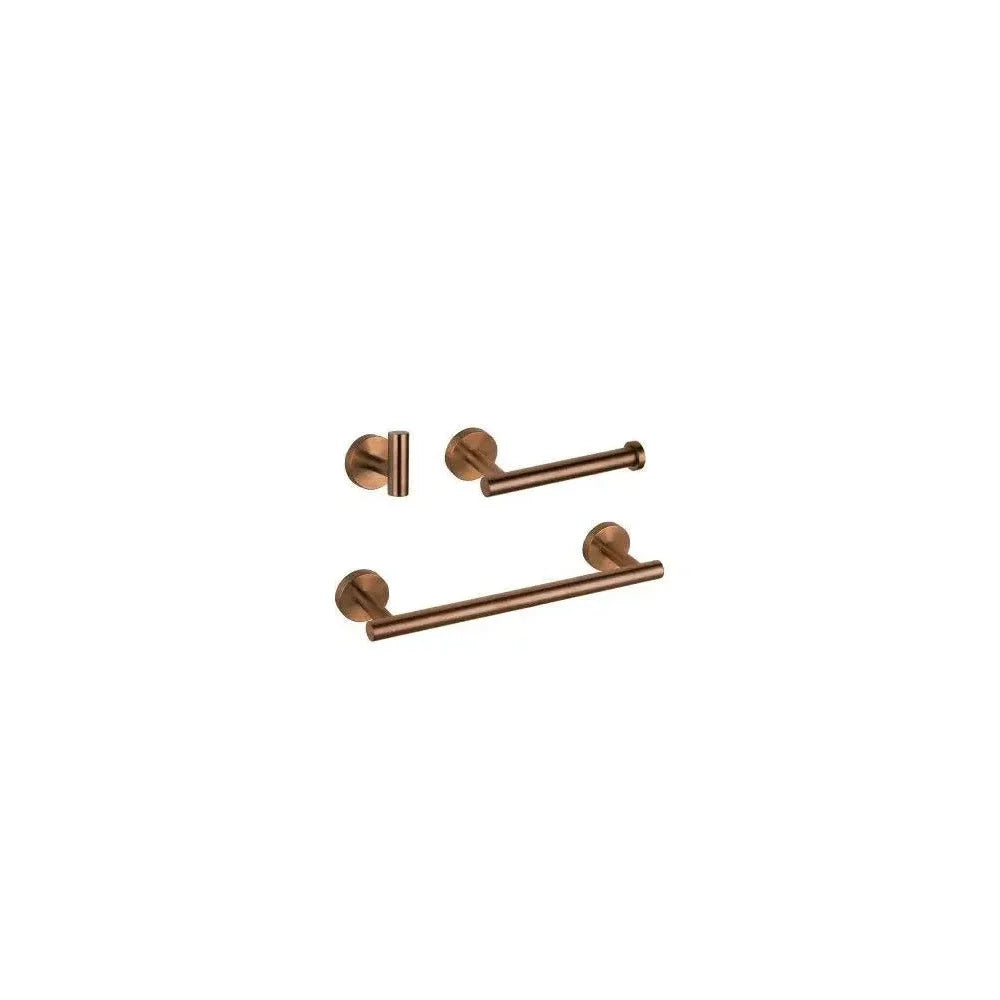 Set de Baño Valaz en Acero Inoxidable Oro Rosa Cepillado con Toallero y Portarrollos - Marca Valaz en MerkiMarket