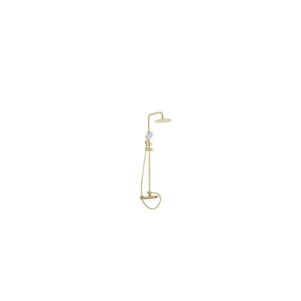 Columna de ducha extensible con grifo monomando en latón y acero inoxidable en dorado cepillado Palancia de Valaz - Marca Valaz en MerkiMarket