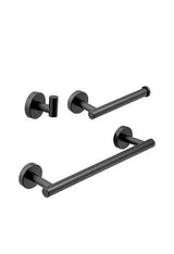 VALAZ ensemble d'accessoires de salle de bain moderne en acier inoxydable noir mat