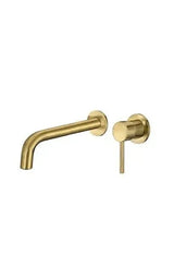 Grifo de lavabo empotrado a pared monomando de 23,7 cm en oro mate Deva de Valaz