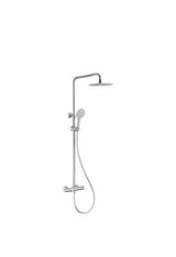 Columna de ducha termostática con grifo para bañera y alcachofa de mano en acero cepillado Ebro de Valaz